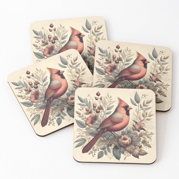 Item preview, Vibrant Cardinal with Botanical Accents designed and sold by PandaTShirtShop.