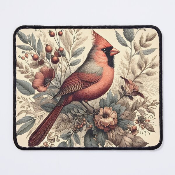 Item preview, Vibrant Cardinal with Botanical Accents designed and sold by PandaTShirtShop.