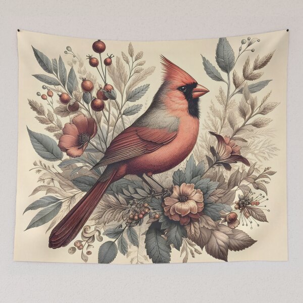 Item preview, Vibrant Cardinal with Botanical Accents designed and sold by PandaTShirtShop.