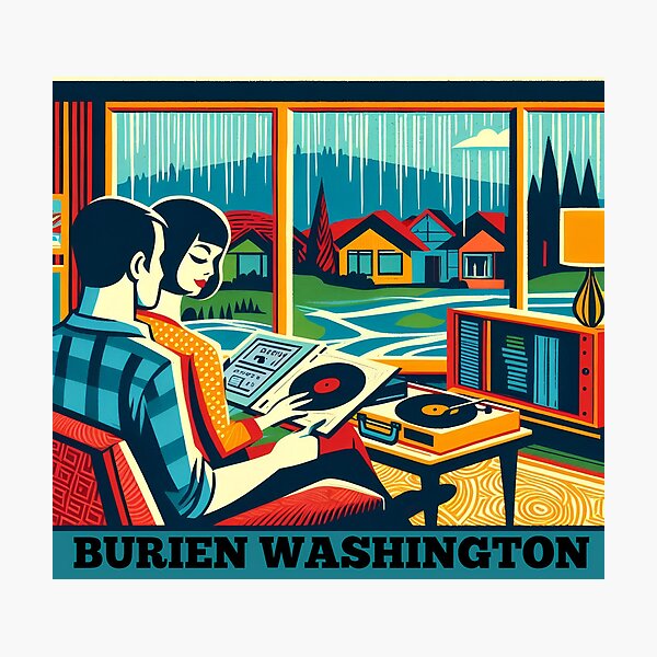 Item preview, Mod Couple listening to records in Burien Washington  designed and sold by OSKAR-NOVAK.