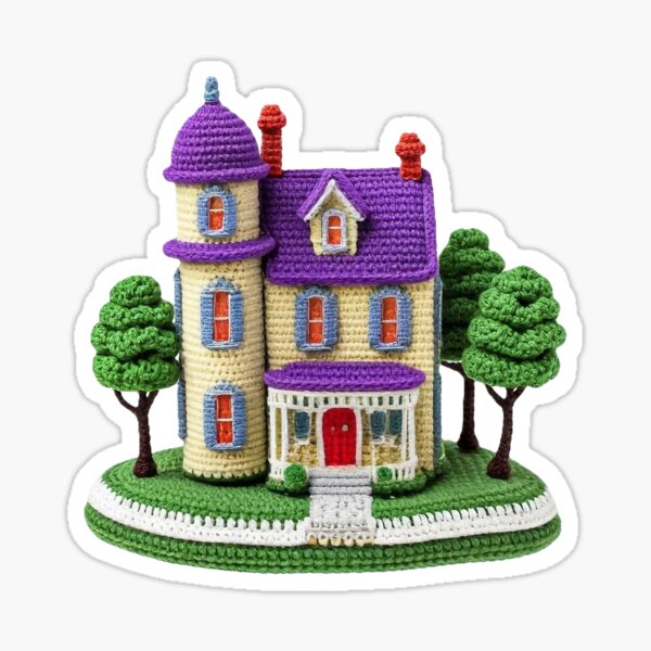 Item preview, Victorian Home in White Purple Blue designed and sold by traceyholzapfel.