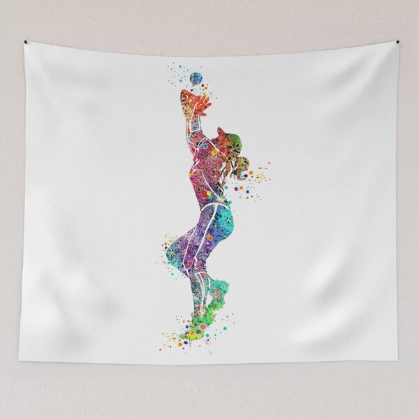 Artikelvorschau, Mädchen Baseball Fielder Softball Spieler Aquarell Sport Geschenk entworfen und verkauft von LotusGifts.