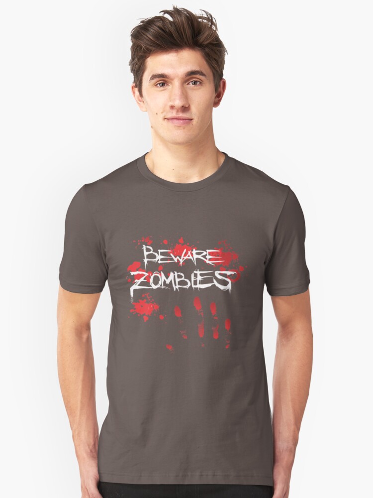 Shirts Beware Zombies T Shirt By Albertosm Redbubble - roblox nekomancer shirt