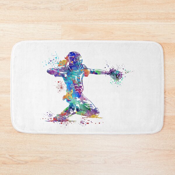 Item preview, Baseball Catcher Girl Watercolor Art Gift designed and sold by LotusGifts.