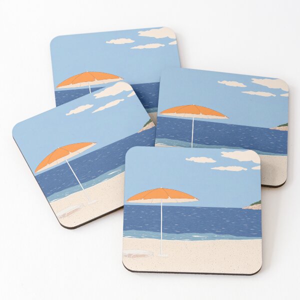 Item preview, Minimalist Beach Poster - Coastal Wall Art with Umbrella & Ocean View | Summer Decor  designed and sold by ArtSE46.