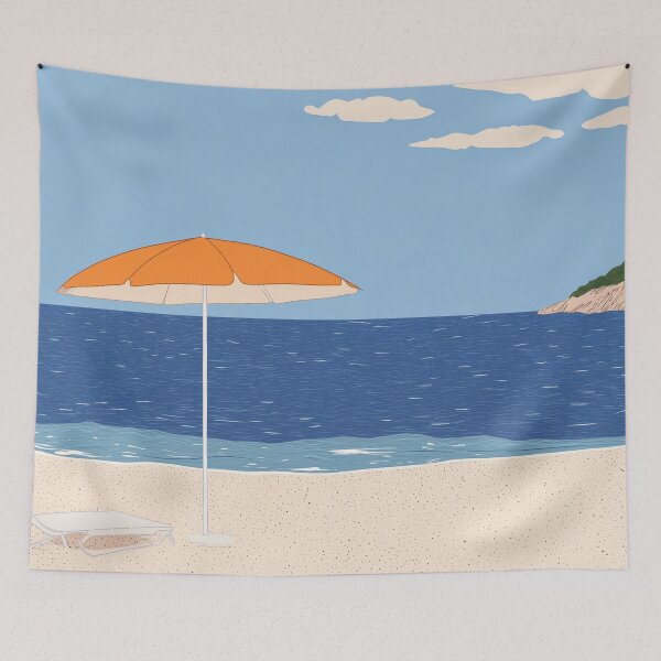 Item preview, Minimalist Beach Poster - Coastal Wall Art with Umbrella & Ocean View | Summer Decor  designed and sold by ArtSE46.