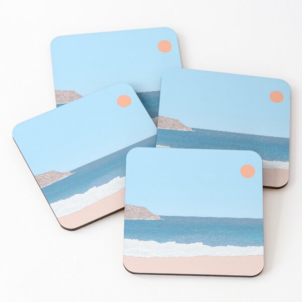Item preview, minimalist Beach Poster - Coastal Wall Art with Sunset & Ocean Waves designed and sold by ArtSE46.