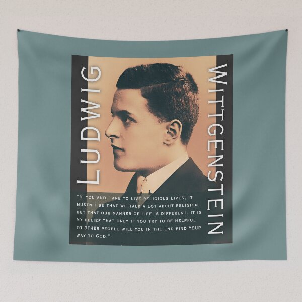 Item preview, Ludwig Wittgenstein quote: If you and I are to live religious lives, it mustn't be that we talk a lot about religion, but that our manner of life is different. designed and sold by artbleed.