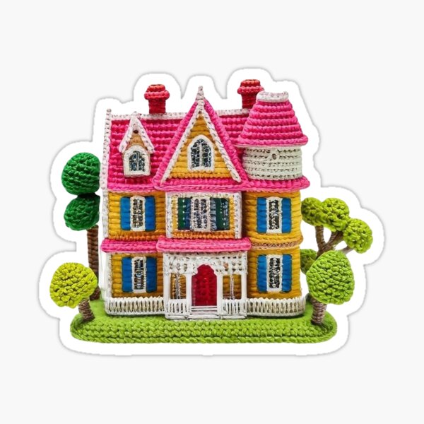 Item preview, Yellow and Pink Victorian House  designed and sold by traceyholzapfel.