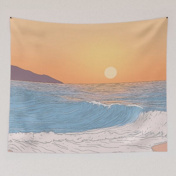 Item preview, Sun rising over ocean minimalist art designed and sold by ArtSE46.
