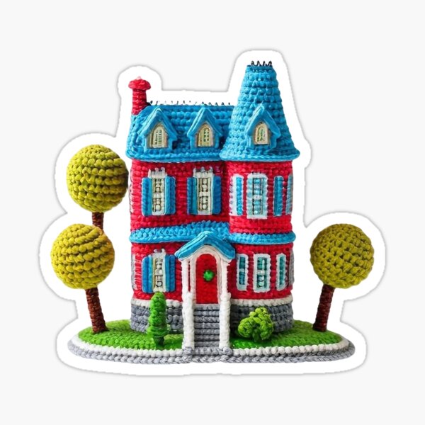 Item preview, Victorian House in Red and Blue designed and sold by traceyholzapfel.