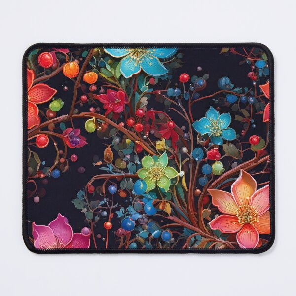 Item preview, Climbing vines with multicolor flowers and glowing berries  designed and sold by Designbes.