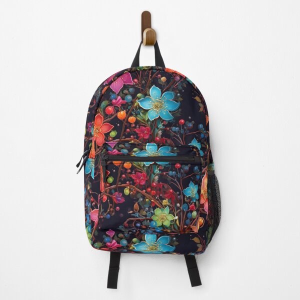 Item preview, Climbing vines with multicolor flowers and glowing berries designed and sold by Designbes.