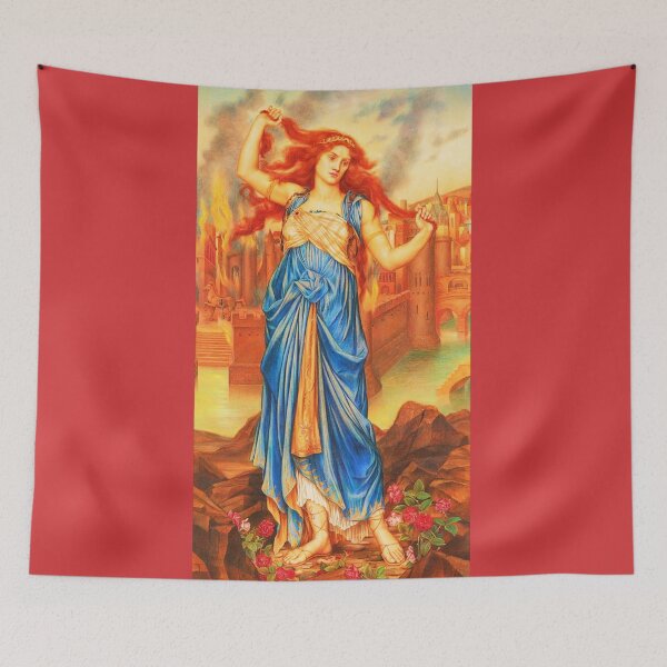 Item preview, Cassandra is a Pre Raphaelite Oil on Canvas Painting created by Evelyn De Morgan designed and sold by CristalleLisa.