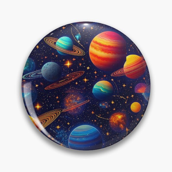 Item preview, Vibrant planets with glowing rings and abstract star constellations designed and sold by Designbes.