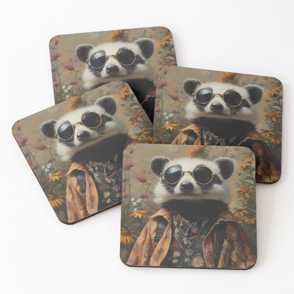 Item preview, Hippie Badger Wearing Sunglasses- Animal Art designed and sold by Chrisjeffries24.