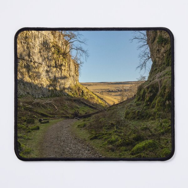 Item preview, Ingleborough, North Yorkshire, UK, moss covered gorge looking towards the sunlit Dales designed and sold by EDHPhotography.