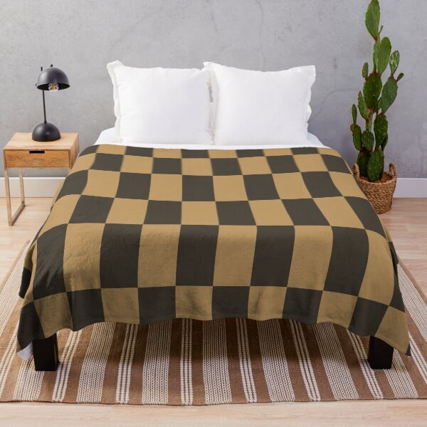 Item preview, Brown and beige geometric pattern with checkered rectangles designed and sold by by-jwp.