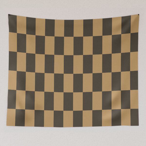 Item preview, Brown and beige geometric pattern with checkered rectangles designed and sold by by-jwp.