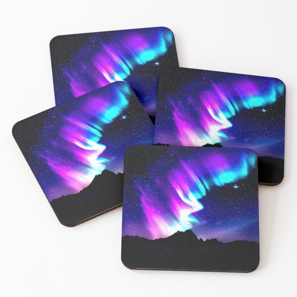 Item preview, Vibrant Aurora Borealis Over Mountain Silhouette designed and sold by Exodoi.