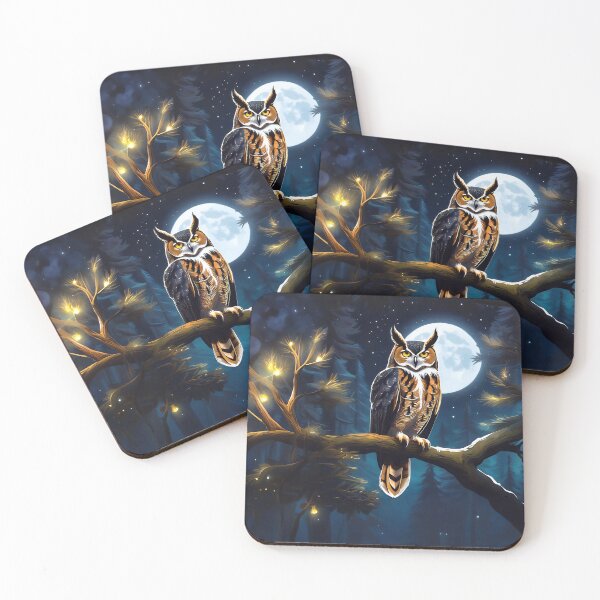 Item preview, Great Horned Owl Basks in the Moonlight designed and sold by Niko Pantele.