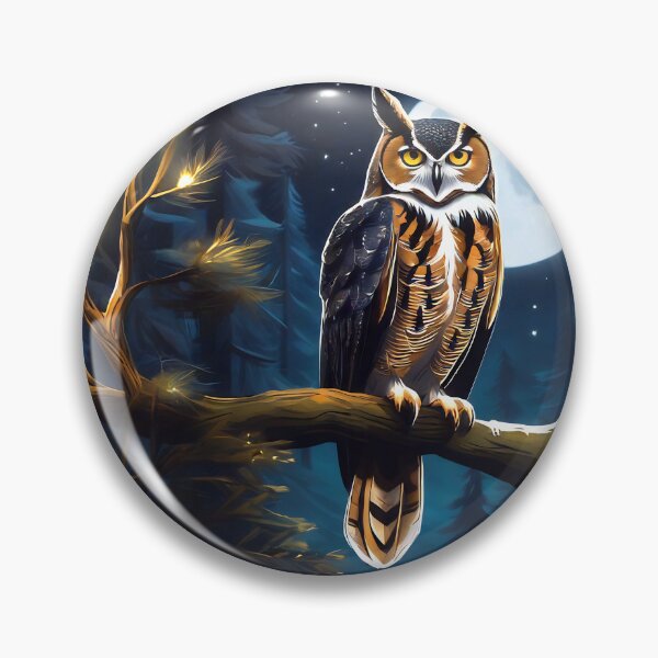 Item preview, Great Horned Owl Basks in the Moonlight designed and sold by Niko Pantele.