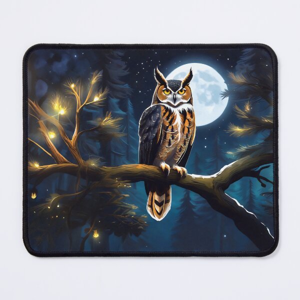 Item preview, Great Horned Owl Basks in the Moonlight designed and sold by Niko Pantele.