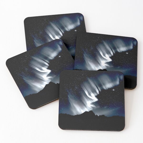 Item preview, Celestial Dance: Northern Lights Over Mountain Silhouette designed and sold by Exodoi.