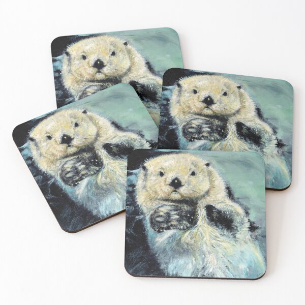 Item preview, Sea otter painting designed and sold by belettelepink.