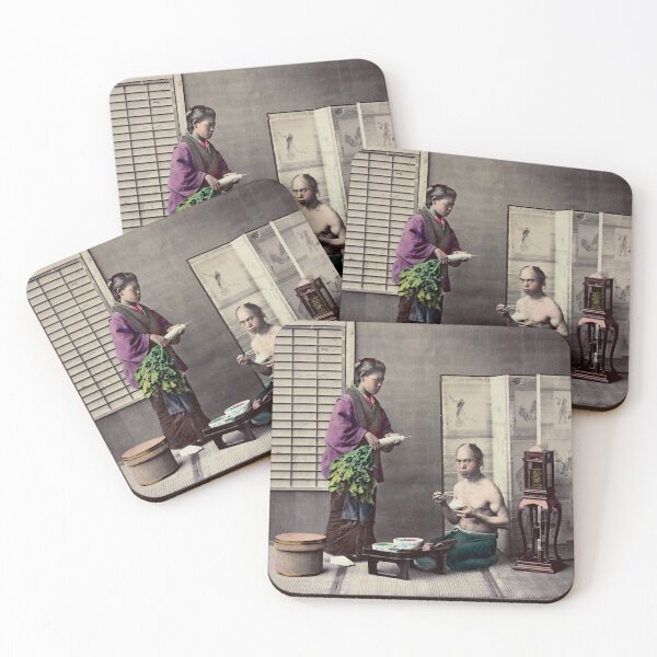 Item preview, Japanese couple having lunch designed and sold by 19th Century in Color.