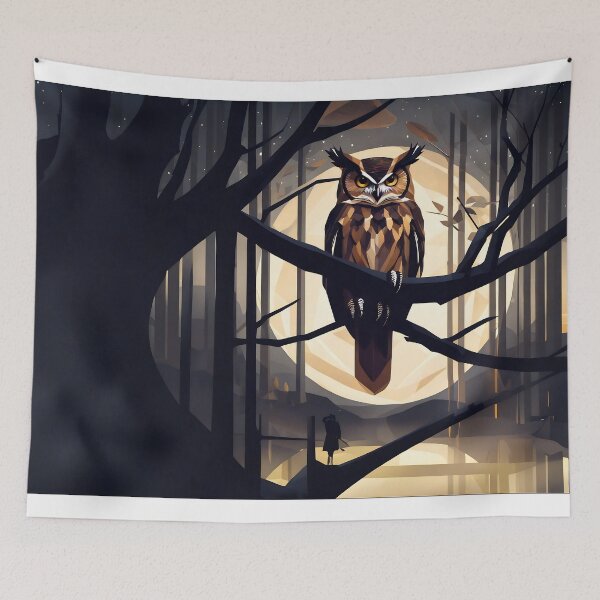 Item preview, Great Horned Owl with Piercing Eyes designed and sold by Niko Pantele.