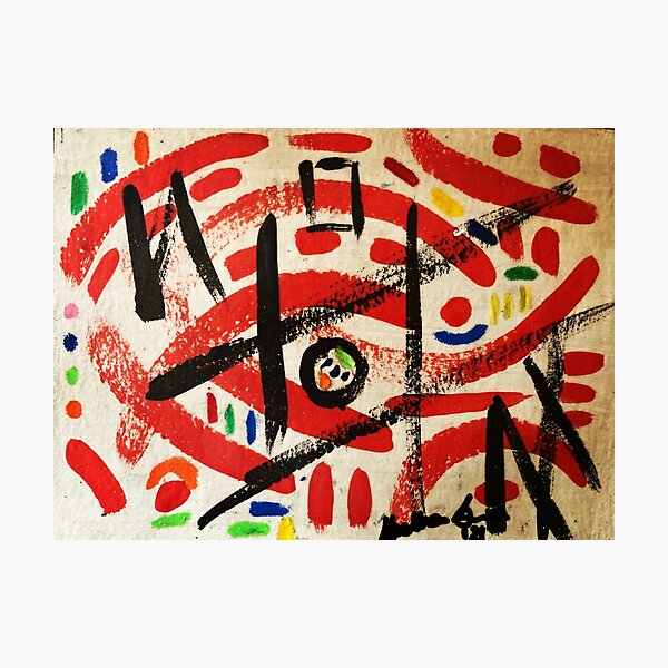 Vista previa del artículo con la obra «Esencia asiática: rojo y negro con un toque de color», diseñado y vendido por BABAGURUJI.
