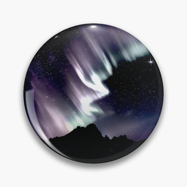 Item preview, Aurora Borealis Over Mountain Silhouette designed and sold by Exodoi.