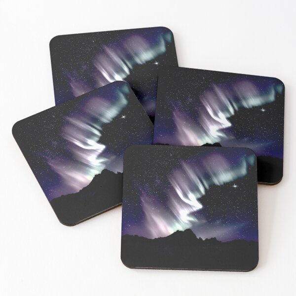Item preview, Aurora Borealis Over Mountain Silhouette designed and sold by Exodoi.