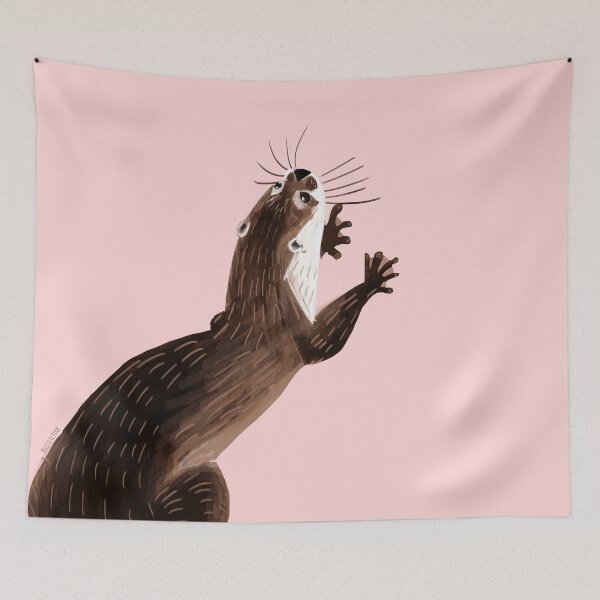 Artikelvorschau, Totem Amblonyx Otter rosa entworfen und verkauft von belettelepink.