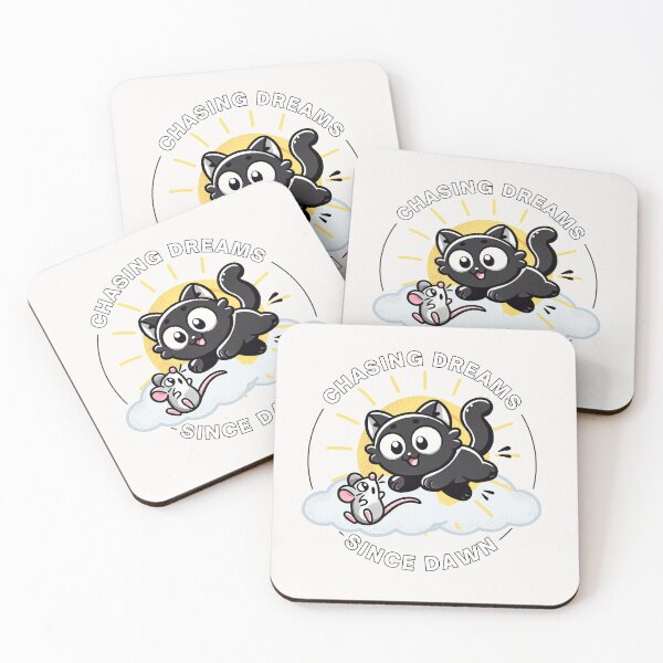 Item preview, Chasing Dreams – Playful Black Cat & Mouse designed and sold by buglevel.