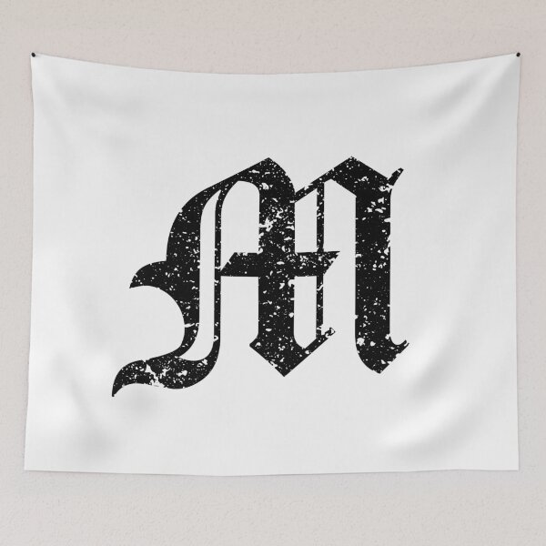 Item preview, Capital Letter M - Eroded / Distressed Gothic Blackletter Script / Old English Font (Black) designed and sold by STUDIO-72.
