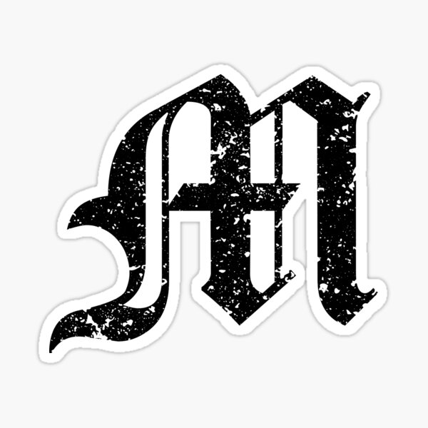 Item preview, Capital Letter M - Eroded / Distressed Gothic Blackletter Script / Old English Font (Black) designed and sold by STUDIO-72.