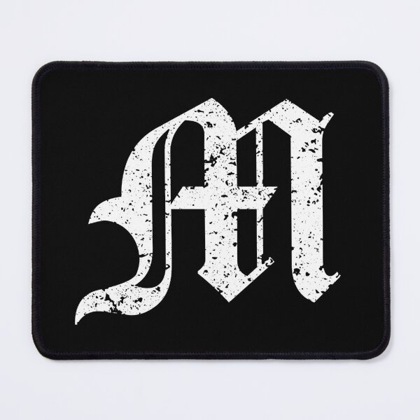 Item preview, Capital Letter M - Eroded / Distressed Gothic Blackletter Script / Old English Font (White) designed and sold by STUDIO-72.
