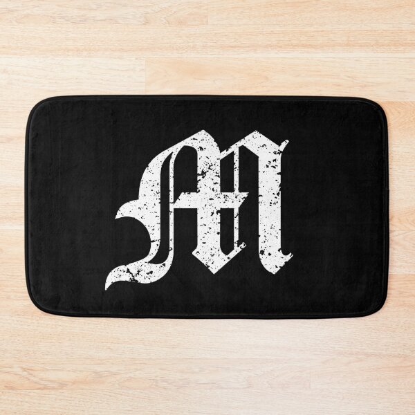 Item preview, Capital Letter M - Eroded / Distressed Gothic Blackletter Script / Old English Font (White) designed and sold by STUDIO-72.