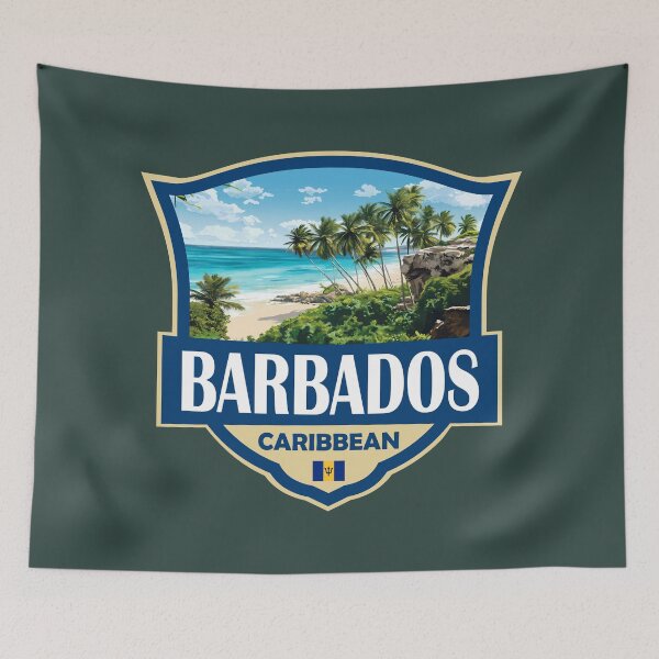 Item preview, Barbados Illustration Retro Badge designed and sold by KrisSidDesigns.