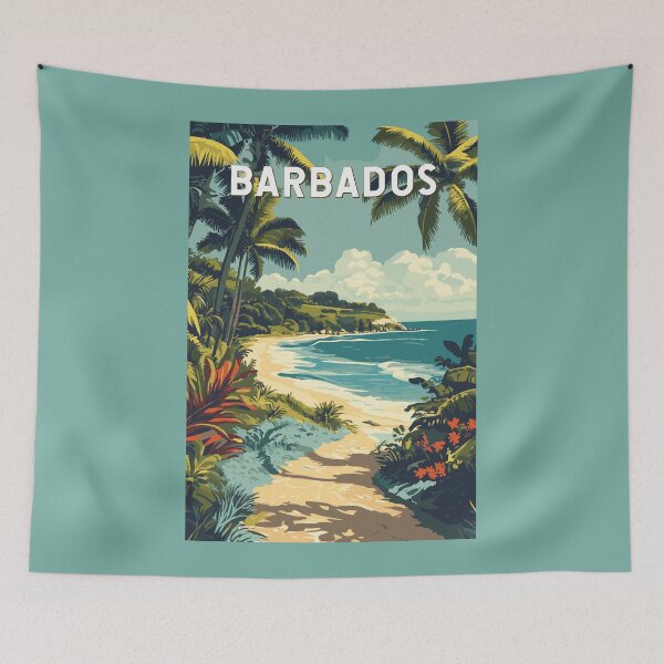 Item preview, Barbados Illustration Travel Art Vintage designed and sold by KrisSidDesigns.