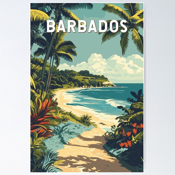 Item preview, Barbados Illustration Travel Art Vintage designed and sold by KrisSidDesigns.