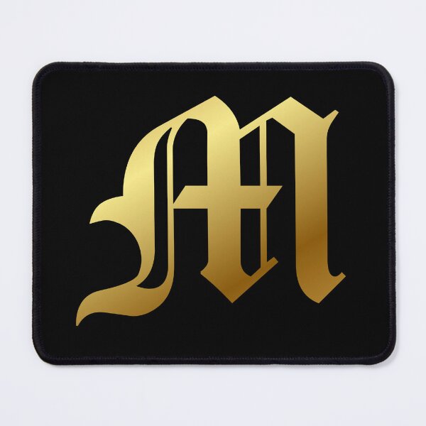 Item preview, Capital Letter M - Foil Gold Effect Gothic Blackletter Script / Old English Font designed and sold by STUDIO-72.