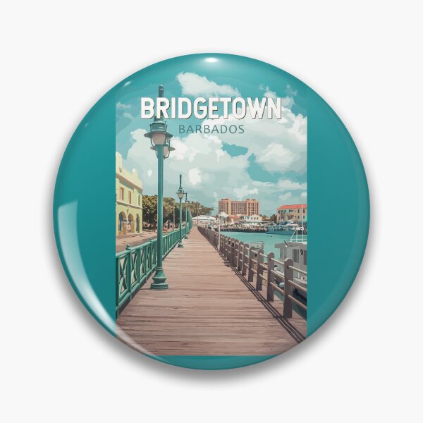 Item preview, Bridgetown Barbados Illustration Travel Art Vintage designed and sold by KrisSidDesigns.