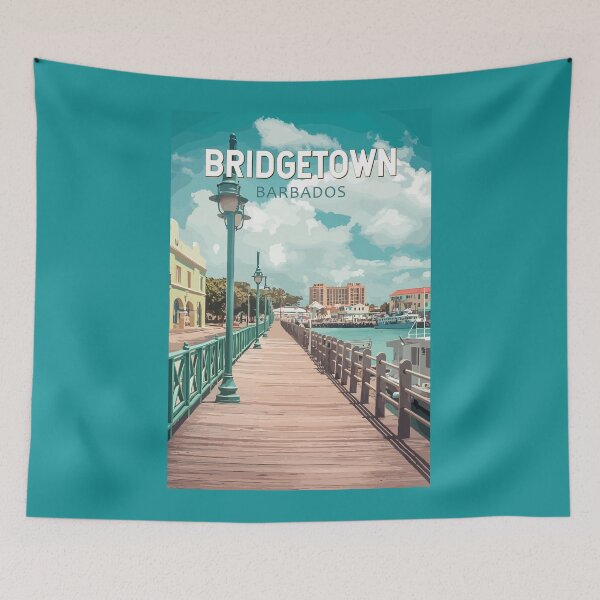 Item preview, Bridgetown Barbados Illustration Travel Art Vintage designed and sold by KrisSidDesigns.