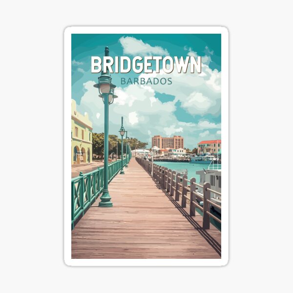 Item preview, Bridgetown Barbados Illustration Travel Art Vintage designed and sold by KrisSidDesigns.