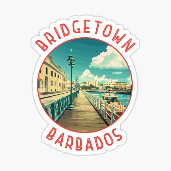 Item preview, Bridgetown Barbados Retro Distressed Circle designed and sold by KrisSidDesigns.