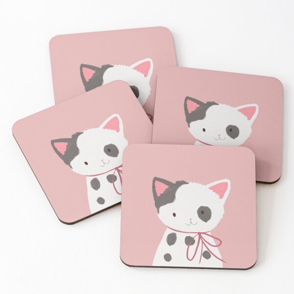 Item preview, Copy of Cute White Cat with Pink Bow Minimalist Aesthetic Kitty Illustraton by Jemma Jamie SKidmore  designed and sold by Jemma Jamie Skidmore.