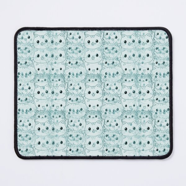 Item preview, ฺBlue Manga Cat Expressions Pattern designed and sold by Glam-OOTD.